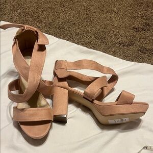 City Chic blush Nadia heels nwt